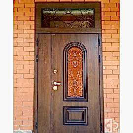 Входная дверь "Палермо" двустворчатая с фрамугой выполнена под заказ 