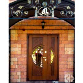 Входная дверь "Луна" двустворчатая выполнена под заказ 