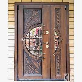 Входная дверь "Луна" двустворчатая выполнена под заказ 