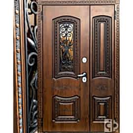 Входная дверь "Эксклюзив 5" двустворчатая выполнена под заказ 