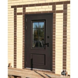 Входная дверь "Чикаго 2 термо со стеклопакетом" выполнена под заказ 