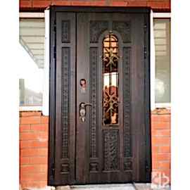 Входная двустворчатая дверь "Лацио" (атмосферостойкий VINORIT, патина)