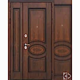 Входная двустворчатая дверь "Орион" (атмосферостойкий VINORIT, патина)